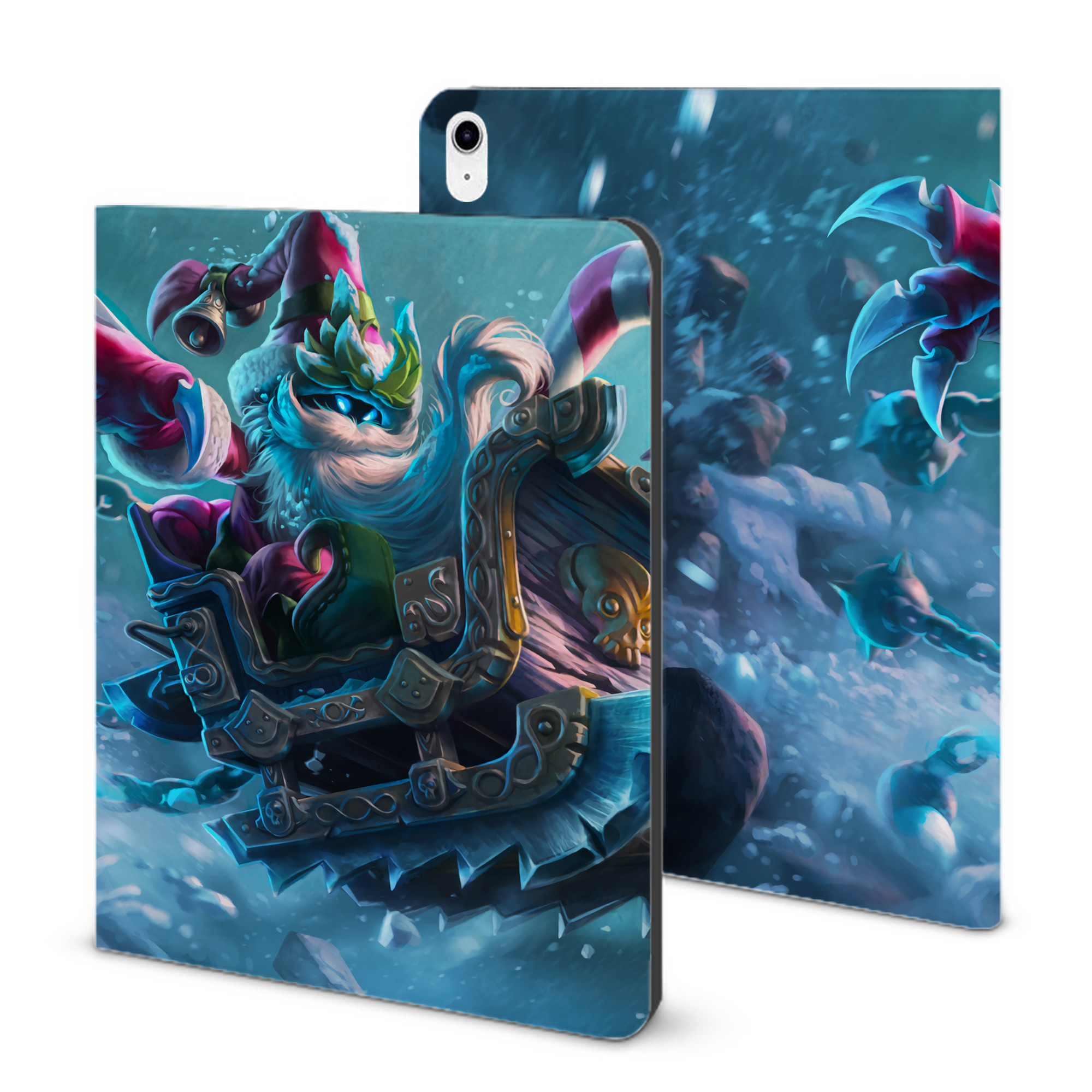 （画像用） リーグ・オブ・レジェンド League of Legends LOL IPad ケース ブック型 PUレザー TPU 耐衝撃 軽量 薄型 ペン収納なし 全面保護 IPad 各モデル対応
